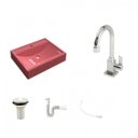 Ver imagem 2 de Kit Cuba Rt49 com Torneira Luxo 1195 Metal e Válvula 1 Polegada e Sifão Pvc e Flexível Compace