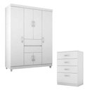 Ver imagem 1 de Cômoda Astral e Guarda Roupa Solteiro Ecom 2 Branco Flex - Demóbile