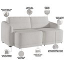 Ver mais imagens de Sofá Cama para Sala de Estar 3 Lugares 236cm Montserrat K01 Bouclê Creme - Lyam Decor