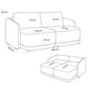 Ver imagem 4 de Sofá Cama para Sala de Estar 3 Lugares 236cm Montserrat K01 Bouclê Creme - Lyam Decor