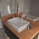 Ver imagem 1 de Kit Cuba Rt49 com Torneira Luxo 1195 Metal e Válvula Click 1 Polegada B e Sifão Pvc e Flexível Compa