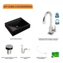 Ver imagem 3 de Kit Cuba Rt49 com Torneira Luxo 1195 Metal e Válvula Click 1 Polegada B e Sifão Pvc e Flexível Compa