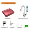 Kit Cuba Rt49 com Torneira Luxo 1195 Metal e Válvula Click 1 Polegada B e Sifão Pvc e Flexível Compa - 3