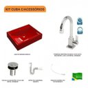 Ver imagem 3 de Kit Cuba Rt49 com Torneira Luxo 1195 Metal e Válvula Click 1 Polegada B e Sifão Pvc e Flexível Compa