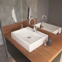 Ver imagem 1 de Kit Cuba Rt49 com Torneira Luxo 1195 Metal e Válvula Click 1 Polegada B e Sifão Pvc e Flexível Compa