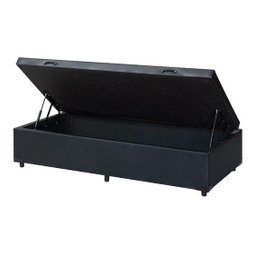 Cama Box Baú Solteirão King Blindado Sintético Preto 203X96X44 Cm - 2