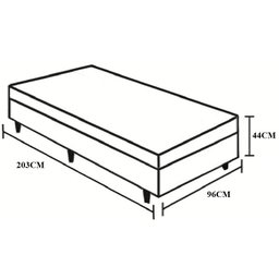 Cama Box Baú Solteirão King Blindado Sintético Preto 203X96X44 Cm - 4