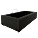 Ver imagem 1 de Cama Box Baú Solteirão King Blindado Sintético Preto 203X96X44 Cm