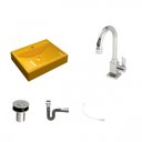 Ver imagem 2 de Kit Cuba Rt49 com Torneira Luxo 1195 Metal e Válvula Click 1 Polegada B e Sifão Cromado e Flexível C