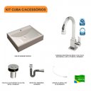 Ver imagem 3 de Kit Cuba Rt49 com Torneira Luxo 1195 Metal e Válvula Click 1 Polegada B e Sifão Cromado e Flexível C