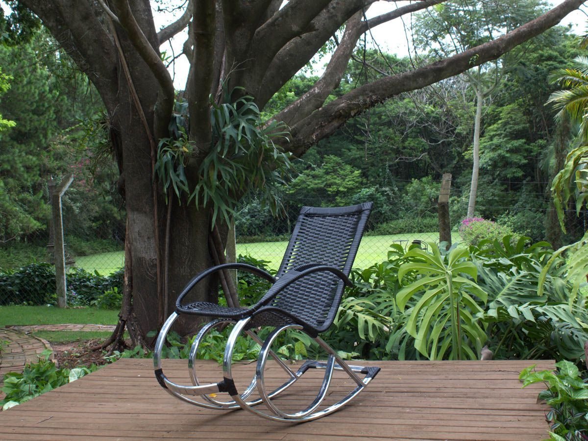 Cadeira Balanço em Alumínio - Jardim, Área, Sala, Piscina - Pedra Ferro