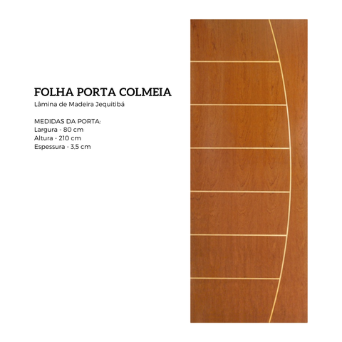 Porta Madeira Modelo Colmeia Frisada 4022 - 80x210 X 3,5 Jequitibá - Alamo