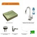 Ver imagem 3 de Kit Cuba Rt49 com Torneira Luxo 1195 Metal e Válvula Click 1 Polegada B e Sifão Cromado e Flexível C