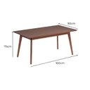 Ver imagem 3 de Mesa de Jantar Retangular 160cm x 75cm Ecograndis Vertice Marrom/Nozes