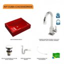 Ver imagem 3 de Kit Cuba Rt49 com Torneira Luxo 1195 Metal e Válvula Click 1 Polegada G e Sifão Pvc e Flexível Compa