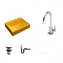 Ver imagem 2 de Kit Cuba Rt49 com Torneira Luxo 1195 Metal e Válvula Click 1 Polegada G e Sifão Cromado e Flexível C