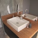 Ver imagem 1 de Kit Cuba Rt49 com Torneira Luxo 1195 Metal e Válvula Click 1 Polegada G e Sifão Cromado e Flexível C