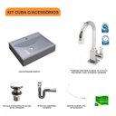 Ver imagem 3 de Kit Cuba Rt49 com Torneira Luxo 1195 Metal e Válvula Click 1 Polegada G e Sifão Cromado e Flexível C