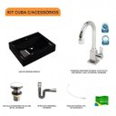 Ver imagem 3 de Kit Cuba Rt49 com Torneira Luxo 1195 Metal e Válvula Click 1 Polegada G e Sifão Cromado e Flexível C