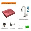Ver imagem 3 de Kit Cuba Rt49 com Torneira Luxo 1195 Metal e Válvula Click 1 Polegada G e Sifão Cromado e Flexível C