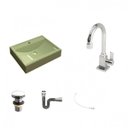 Ver imagem 2 de Kit Cuba Rt49 com Torneira Luxo 1195 Metal e Válvula Click 1 Polegada G e Sifão Cromado e Flexível C