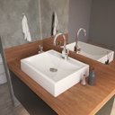 Ver imagem 1 de Kit Cuba Rt49 com Torneira Luxo 1195 Metal e Válvula Click 1 Polegada G e Sifão Cromado e Flexível C