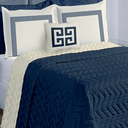 Ver imagem 2 de Kit Cobre Leito Casal Grecco Azul Marinho Casaborda 5 peças
