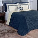Ver imagem 1 de Kit Cobre Leito Casal Grecco Azul Marinho Casaborda 5 peças