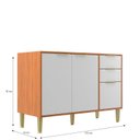 Ver imagem 3 de Balcão de Cozinha 120cm com 2 Portas e 3 Gavetas Domus Espresso Móveis Branco/Nogal