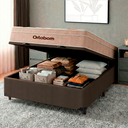 Ver imagem 5 de Cama Box Bau Marrom Casal + Colchão Molas Ensacadas Airtech Ortobom