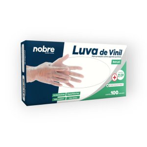 Luva Vinil S/po Protecao contra Agentes Quimicos "p" C/100unid - Nobre