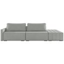 Ver imagem 7 de Sofá Ilha Modulado Milos 232cm Puff Lateral Veludo Cinza G33 - Gran Belo