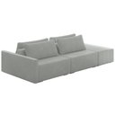 Ver imagem 1 de Sofá Ilha Modulado Milos 232cm Puff Lateral Veludo Cinza G33 - Gran Belo