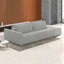 Ver imagem 2 de Sofá Ilha Modulado Milos 232cm Puff Lateral Veludo Cinza G33 - Gran Belo