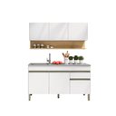 Ver imagem 2 de Kit Cozinha Line 02 Peças Balcão sem Tampo 150 Cm Cinza Gris - Branco Supremo