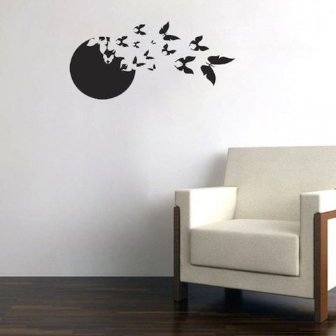 Aadesivo de Parede Decorativo Sala Círculo de Borboletas