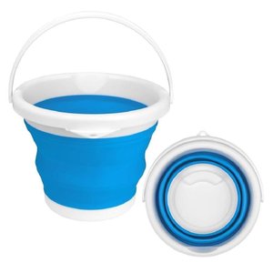 Balde Dobravel Compacto Silicone para Camping Gelo Garrafas Lavanderia Agua Multiuso Flexivel 10l