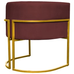 Poltrona Decorativa Para Sala Recepção Escritório Luna Suede Base de Ferro Dourada - 5