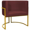 Ver imagem 1 de Poltrona Decorativa Para Sala Recepção Escritório Luna Suede Base de Ferro Dourada