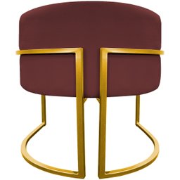 Poltrona Decorativa Para Sala Recepção Escritório Luna Suede Base de Ferro Dourada - 6