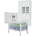 Ver imagem 1 de Quarto de Bebê Mariah 3p com Berço Lila Branco Brilho - Carolina