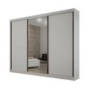 Ver imagem 2 de Guarda-roupa Casal 100% Mdf 3 Portas 6 Gavetas com Espelho Central San Marino - Leifer Móveis:branco