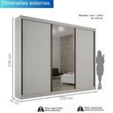 Ver imagem 3 de Guarda-roupa Casal 100% Mdf 3 Portas 6 Gavetas com Espelho Central San Marino - Leifer Móveis:branco