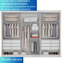 Ver imagem 5 de Guarda-roupa Casal 100% Mdf 3 Portas 6 Gavetas com Espelho Central San Marino - Leifer Móveis:branco