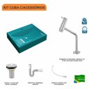 Ver imagem 3 de Kit Cuba Rt49 com Torneira Pratika 1060 Metal e Válvula 1 Polegada e Sifão Pvc e Flexível Compace