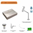Ver imagem 3 de Kit Cuba Rt49 com Torneira Pratika 1060 Metal e Válvula 1 Polegada e Sifão Pvc e Flexível Compace