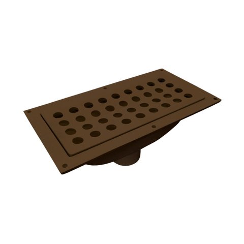 Captador de Água Calha em Alumínio e Grelha Marrom 25x13x8cm G.D.A. INDUSTRIA E DISTRIBUIDORA DE FUN