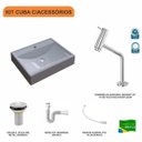 Ver imagem 3 de Kit Cuba Rt49 com Torneira Pratika 1060 Metal e Válvula 1 Polegada e Sifão Pvc e Flexível Compace