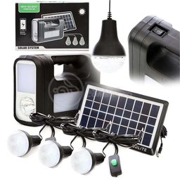 Kit Lanterna Placa Solar Carregador Portatil Emergência - 8