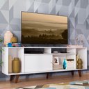 Ver imagem 1 de Rack para Tv até 65 Polegadas Madesa Cancun com Pés - Branco/rustic/branco